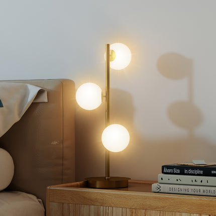 Table Lamp with 3 Globes, Brass Finish, G9 Sockets, 53 cm