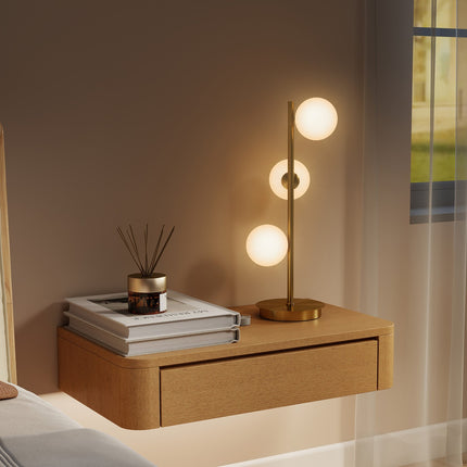 Table Lamp with 3 Globes, Brass Finish, G9 Sockets, 53 cm
