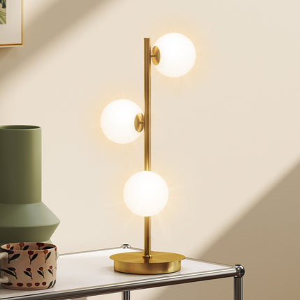 Table Lamp with 3 Globes, Brass Finish, G9 Sockets, 53 cm