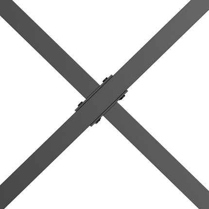 X-förmige Tischbeine aus schwarzem Stahl, 2er-Set, 72 cm