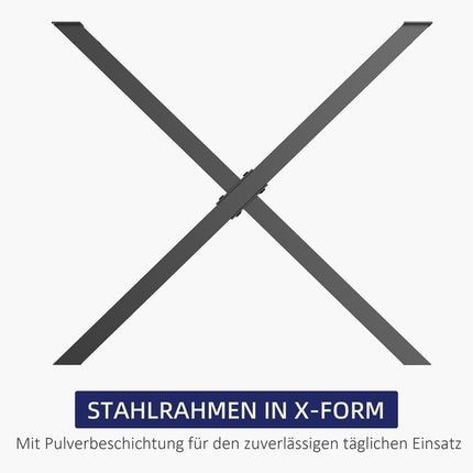 X-förmige Tischbeine aus schwarzem Stahl, 2er-Set, 72 cm