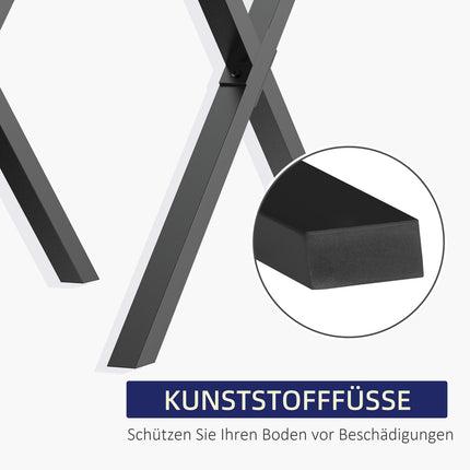 X-förmige Tischbeine aus schwarzem Stahl, 2er-Set, 72 cm