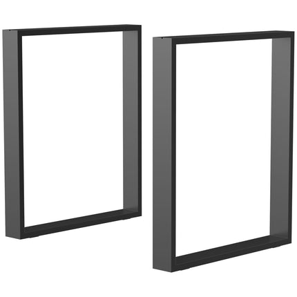 Schwarzes Tischbeingestell aus Stahl – Vierkantprofile, 60x72 cm