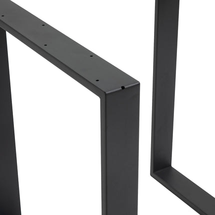 Schwarzes Tischbeingestell aus Stahl – Vierkantprofile, 60x72 cm