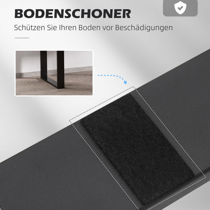 Schwarzes Tischbeingestell aus Stahl – Vierkantprofile, 60x72 cm
