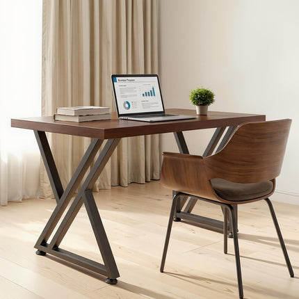 Table Legs Set of 2, Carbon Steel, Black, 740 x 610 mm