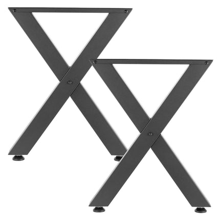 Table Legs, X-Frame Steel, 750 x 600 mm, 2 Pack, Black
