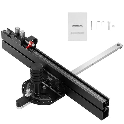 Table Saw Miter Gauge, 19 x 9.5 mm, 15 Angle Stops