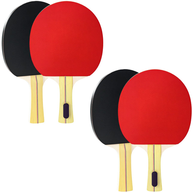 Tischtennis-Set: 4 Schläger, 8 Bälle, Tragetasche