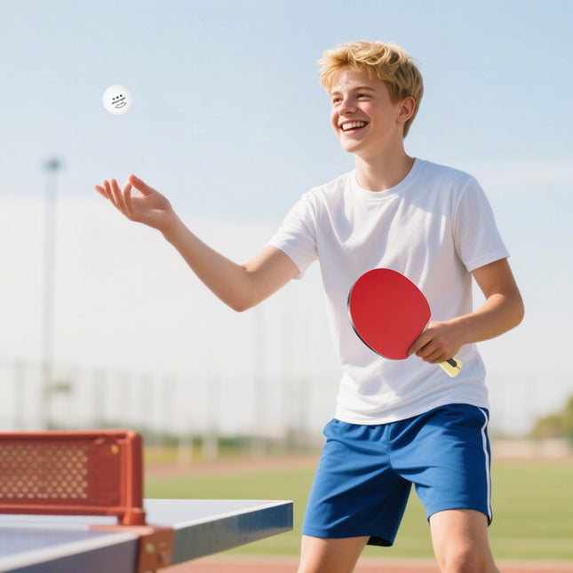 Tischtennis-Set: 4 Schläger, 8 Bälle, Tragetasche