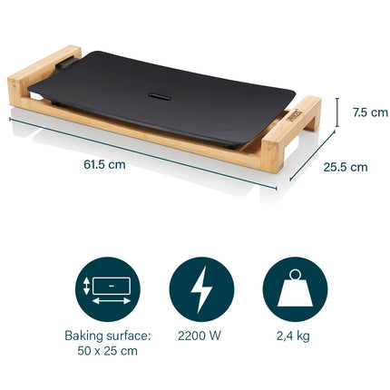 Tischgrill Table Chef Pure Black Bamboo 50X25