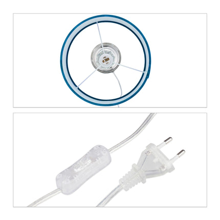 Stolní lampa z krystalu a sametu modrá