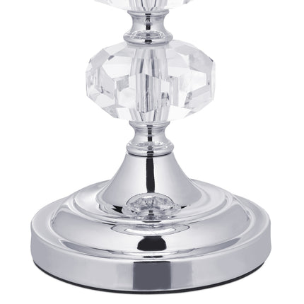 Table lamp in crystal and velvet pink