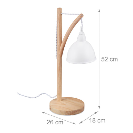 Tischlampe aus Holz und Metall