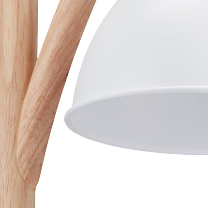 Tischlampe aus Holz und Metall