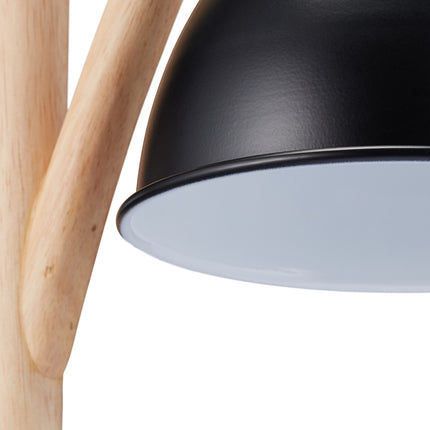 Tischlampe aus Holz und Metall
