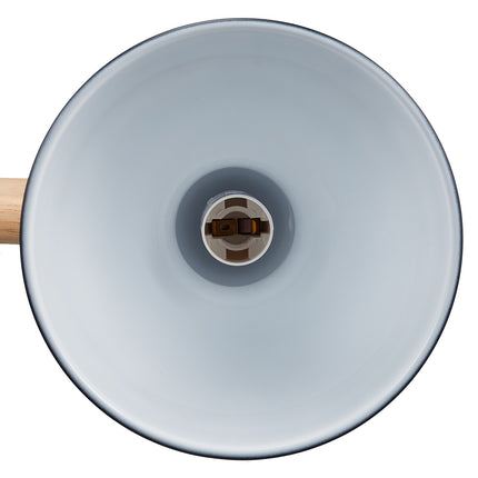 Tischlampe aus Holz und Metall