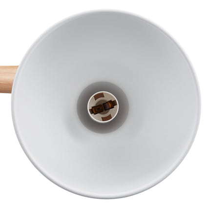 Tischlampe aus Holz und Metall