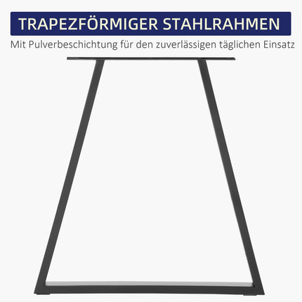 Table legs in steel, triangular, 70 x 72 cm, Black
