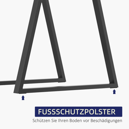 Table legs in steel, triangular, 70 x 72 cm, Black