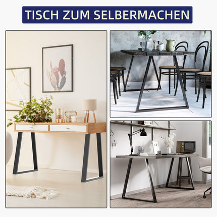 Table legs in steel, triangular, 70 x 72 cm, Black