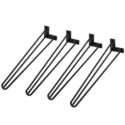 Stahltischbeine, 4er-Set, 12x12x72 cm, schwarz lackiert