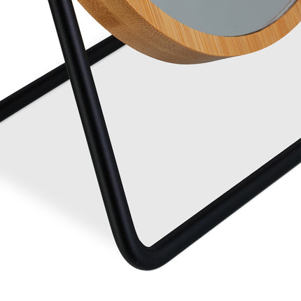 Table mirror with bamboo frame