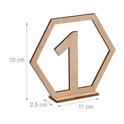 Table number wedding 1-20 hexagonal