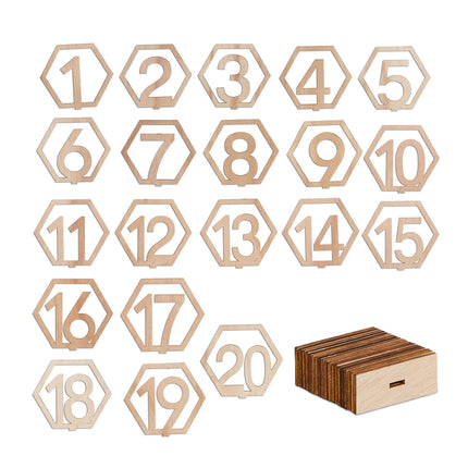 Table number wedding 1-20 hexagonal