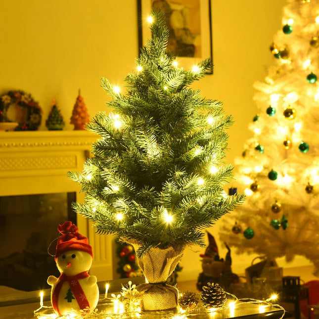 Künstlicher Tisch-Weihnachtsbaum, 60 cm, 35 LEDs, Timer