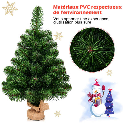 Künstlicher Weihnachtsbaum für den Tisch, 60 cm, Batteriebetrieben, 67 Zweige
