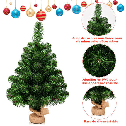 Künstlicher Weihnachtsbaum für den Tisch, 60 cm, Batteriebetrieben, 67 Zweige