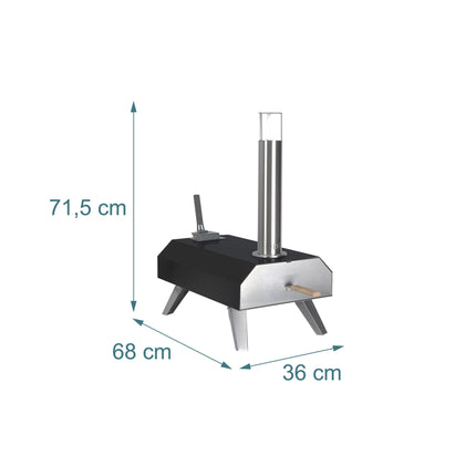 Tabletop Pellet Pizza Oven with Stone, Black/Silver