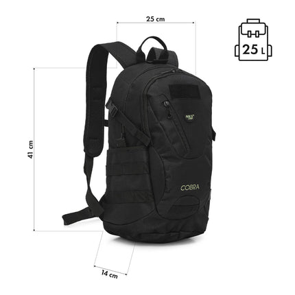 Tactical Backpack, Black, 25L Capacity