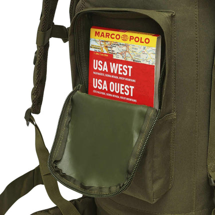 Tactical Backpack, Eagle Green, 70L Capacity