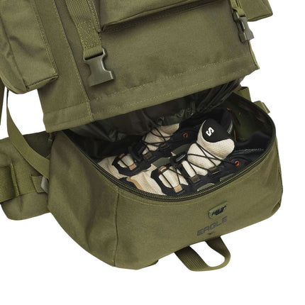 Tactical Backpack, Eagle Green, 70L Capacity