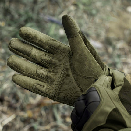 Tactical Gloves, Green, XL, Durable Protection