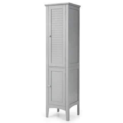 Hoher Badschrank, 5-stufiges Standregal, Grau