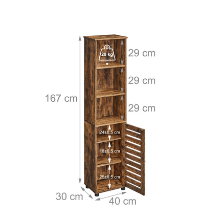 Hoher Badezimmerschrank mit verstellbaren Einlegeböden
