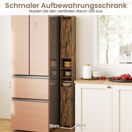 Hoher Badezimmerschrank mit Toilettenpapierhalter und Haken