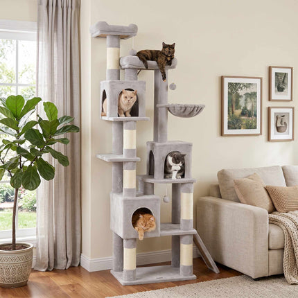 Tall Cat Tree, 200 cm with Beds, Hammock, for 3 Cats