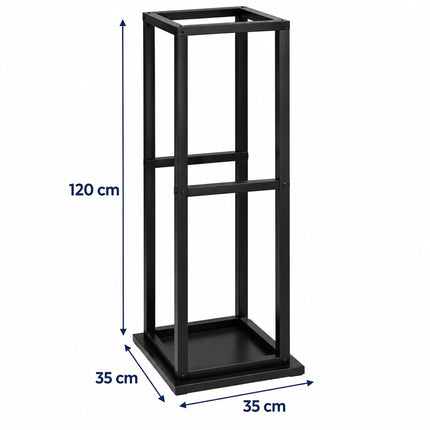 Tall Firewood Rack with Base Plate, 120 cm, Black Steel, Max. 80 kg
