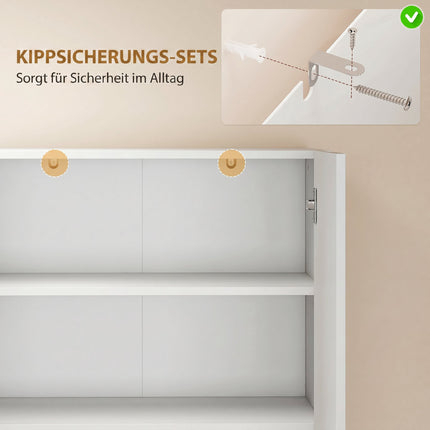 Tall Kitchen Pantry Cabinet, Adjustable Shelves, Gloss White