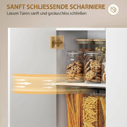 Tall Kitchen Pantry Cabinet, Adjustable Shelves, Gloss White