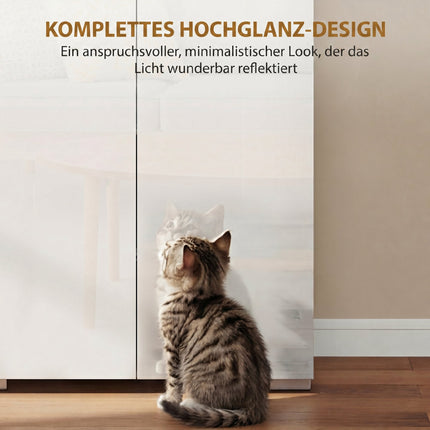 Tall Kitchen Pantry Cabinet, Adjustable Shelves, Gloss White