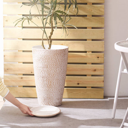 Tall Outdoor Planters Set of 2, 21-Inch Round, Drainage