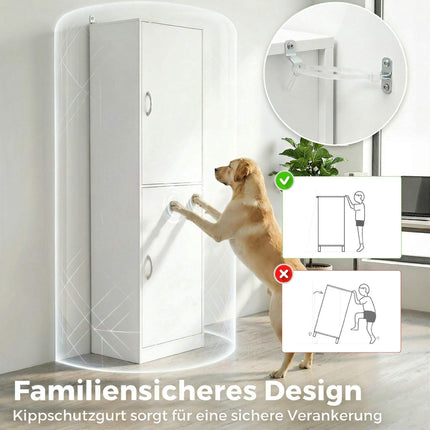 Tall White 5-Tier Bookshelf with Adjustable Shelves