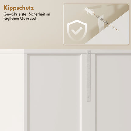 Hoher weißer Badschrank mit Wäschekorb, 174 cm