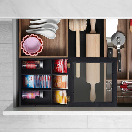Tea Bag Organizer with 9 Compartments, Viewing Window