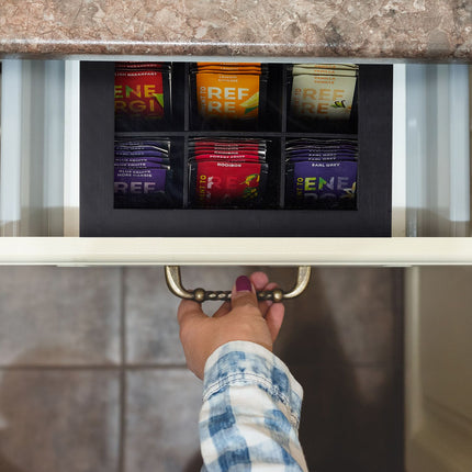 Tea Bag Organizer with 9 Compartments, Viewing Window